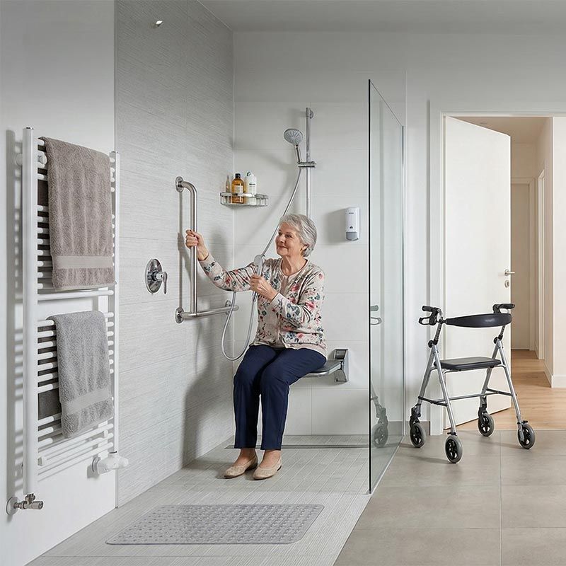 Salle de bain aménagée pour senior dans les Hauts-de-France